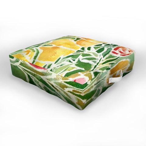 Rosie Brown Tiffany Inspired Outdoor Floor Cushion