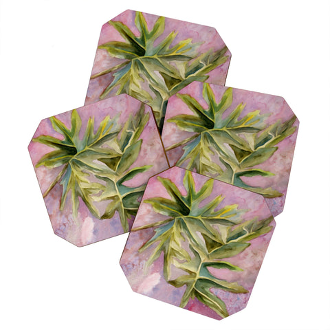 Rosie Brown Tropical Foliage Coaster Set