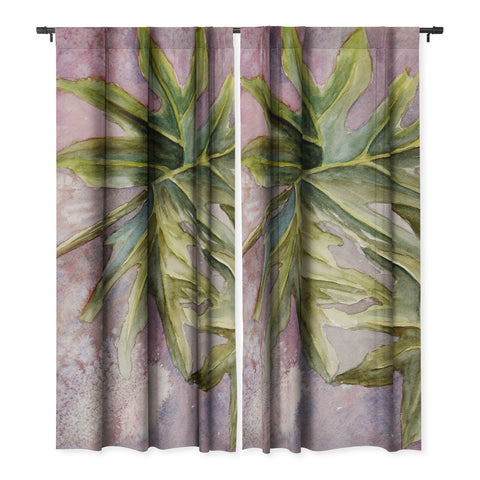 Rosie Brown Tropical Foliage Blackout Non Repeat