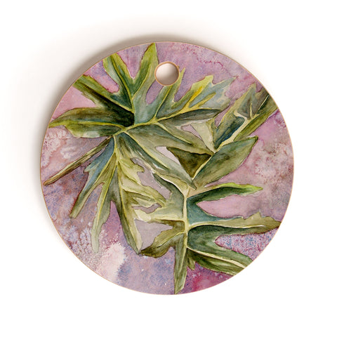 Rosie Brown Tropical Foliage Cutting Board Round