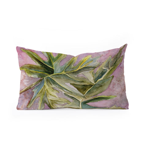 Rosie Brown Tropical Foliage Oblong Throw Pillow