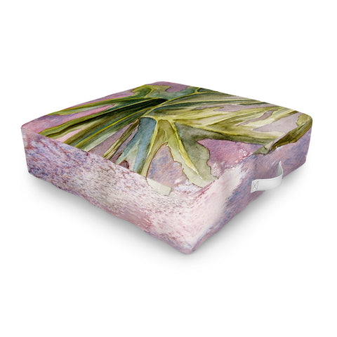 Rosie Brown Tropical Foliage Outdoor Floor Cushion