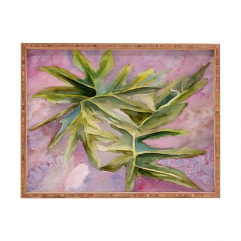 Rosie Brown Tropical Foliage Rectangular Tray