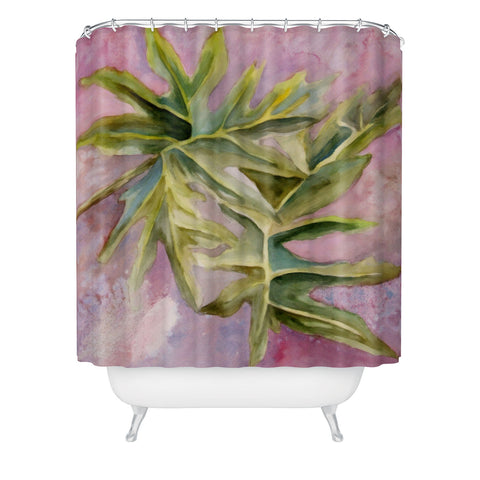 Rosie Brown Tropical Foliage Shower Curtain