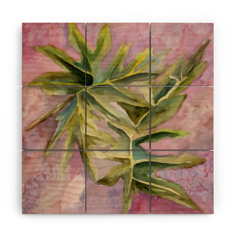 Rosie Brown Tropical Foliage Wood Wall Mural