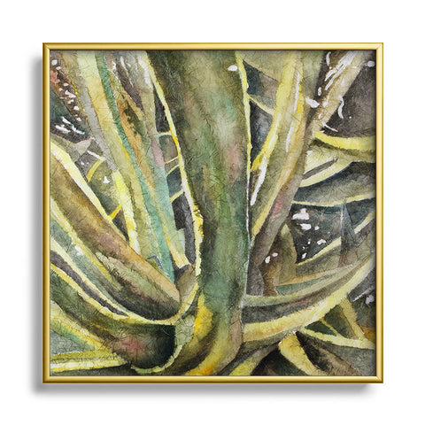 Rosie Brown Tropical Greens Square Metal Framed Art Print