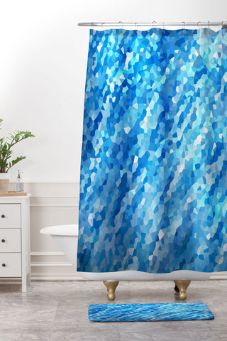 Rosie Brown True Blue Shower Curtain And Mat