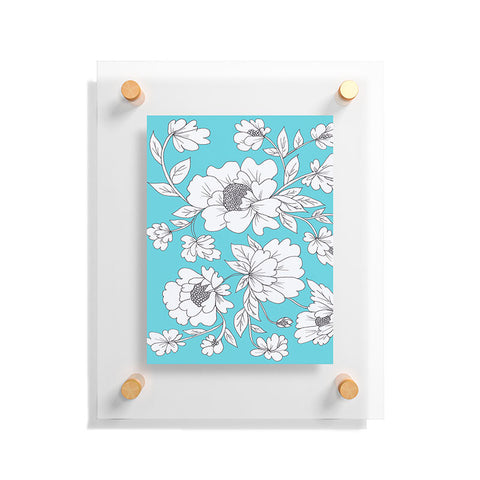 Rosie Brown Turquoise Floral Floating Acrylic Print