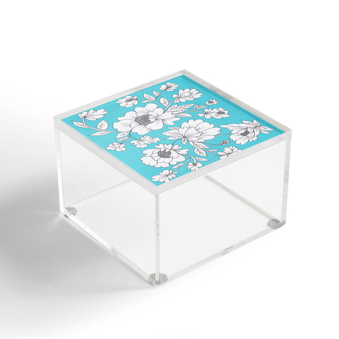 Rosie Brown Turquoise Floral Acrylic Box