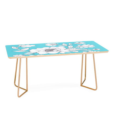 Rosie Brown Turquoise Floral Coffee Table