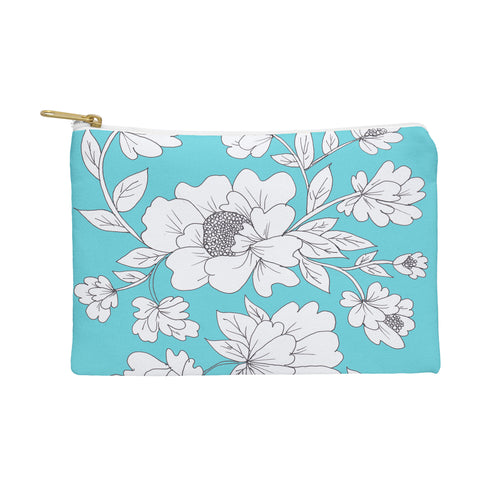 Rosie Brown Turquoise Floral Pouch
