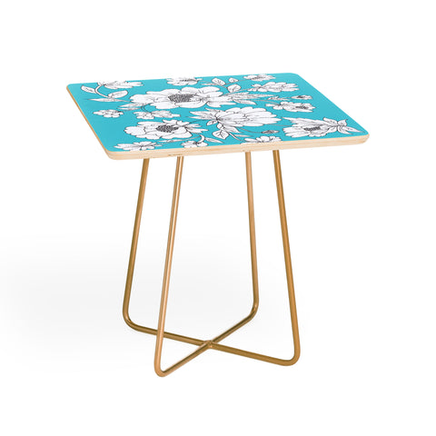 Rosie Brown Turquoise Floral Side Table