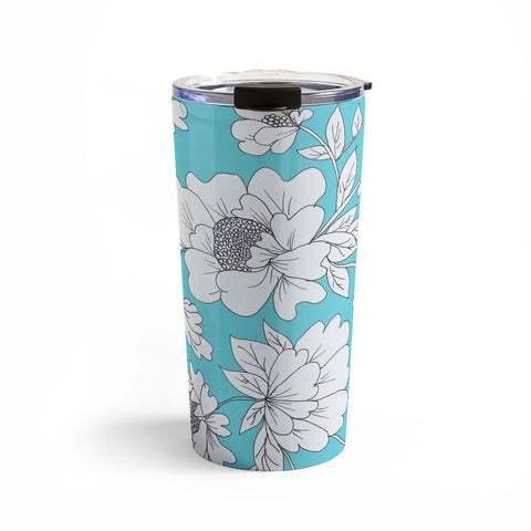 Rosie Brown Turquoise Floral Travel Mug
