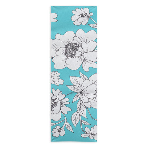 Rosie Brown Turquoise Floral Yoga Towel