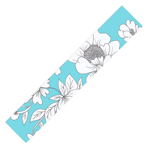 Rosie Brown Turquoise Floral Table Runner