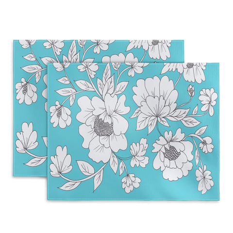 Rosie Brown Turquoise Floral Placemat