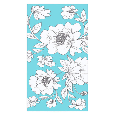 Rosie Brown Turquoise Floral Tablecloth