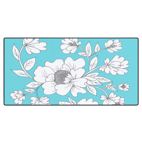 Rosie Brown Turquoise Floral Desk Mat