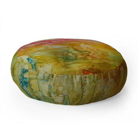 Rosie Brown Wallflower Floor Pillow Round