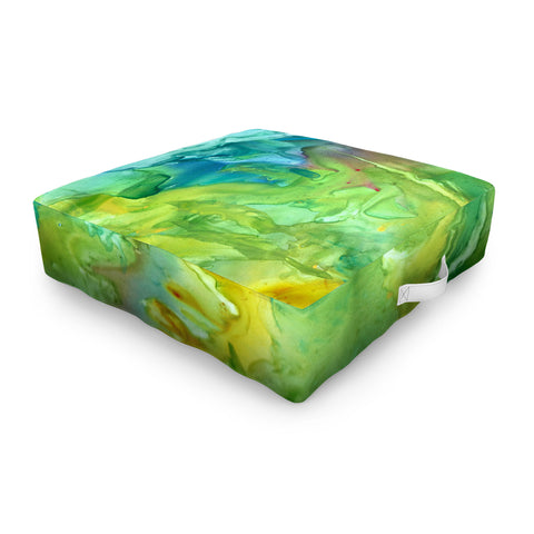 Rosie Brown Watercolor Cascade Outdoor Floor Cushion