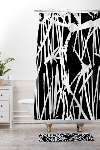 Rosie Brown White Lightening Shower Curtain And Mat