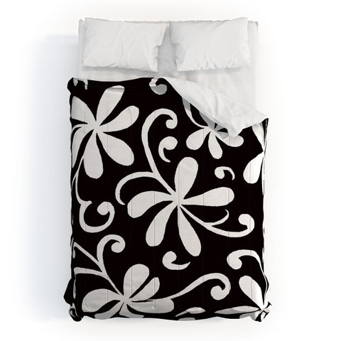Rosie Brown White on Black Comforter