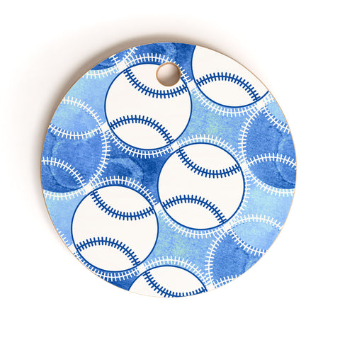Ruby Door Baseballs Cutting Board Round