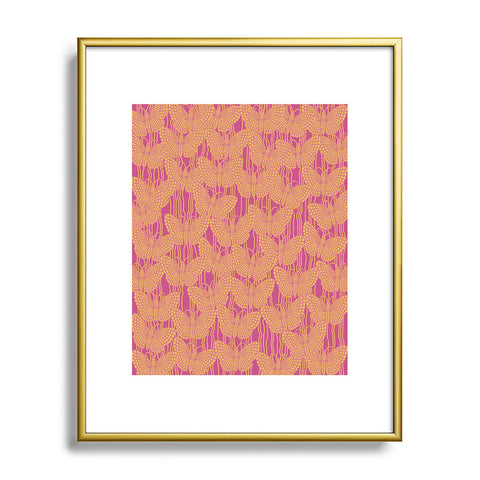 Ruby Door Butterflies And Pearls In Pink Metal Framed Art Print