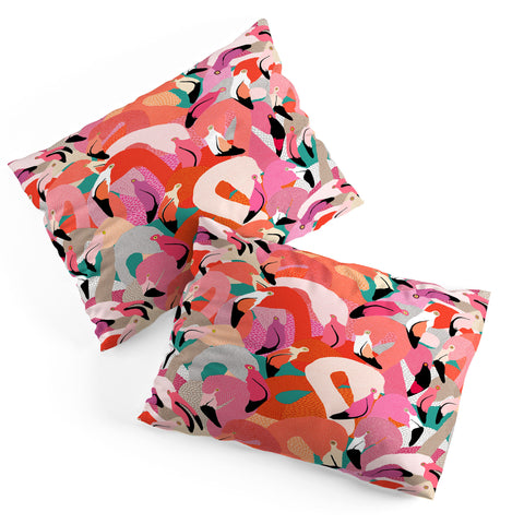 Ruby Door Flamingo Flock Pillow Shams