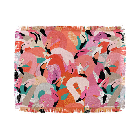 Ruby Door Flamingo Flock Throw Blanket
