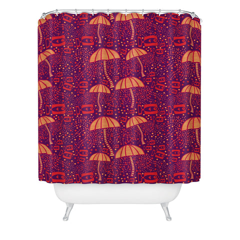 Ruby Door Jelly Fish Light Scape Shower Curtain