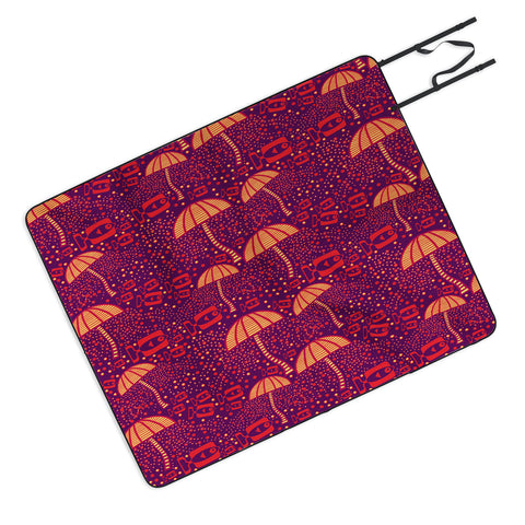 Ruby Door Jelly Fish Light Scape Picnic Blanket