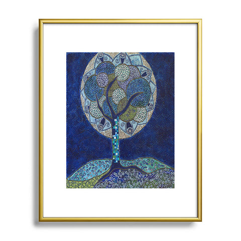 Ruby Door Moon In Bloom Metal Framed Art Print