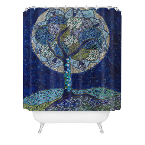 Ruby Door Moon In Bloom Shower Curtain