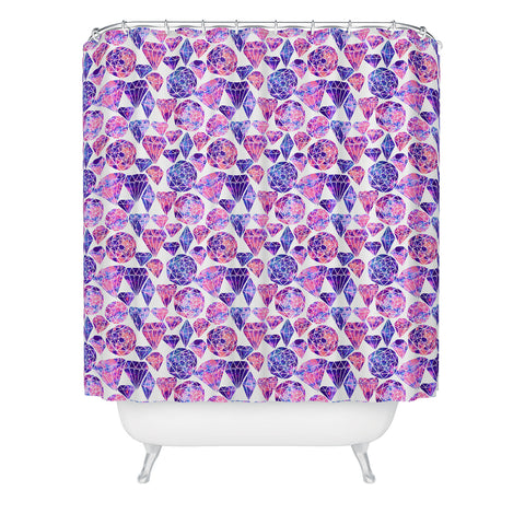 Ruby Door Painted Gemstones In Cool Tones Shower Curtain