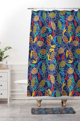 Ruby Door Pinching Crabs Shower Curtain And Mat