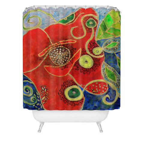 Ruby Door Poppy And Juggler Shower Curtain