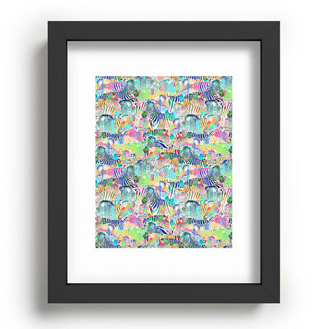 Ruby Door Rainbow Zebras Recessed Framing Rectangle