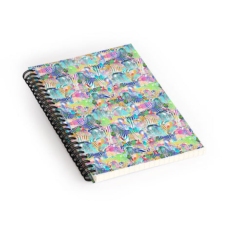 Ruby Door Rainbow Zebras Spiral Notebook