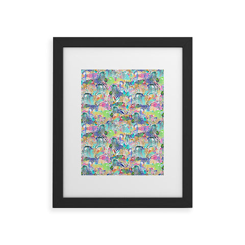 Ruby Door Rainbow Zebras Framed Art Print