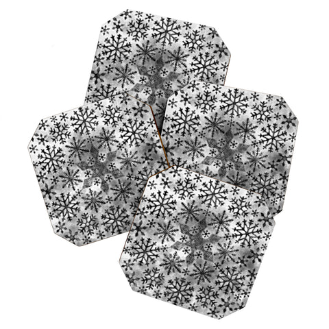 Ruby Door Snow Leopard Snowflake Coaster Set