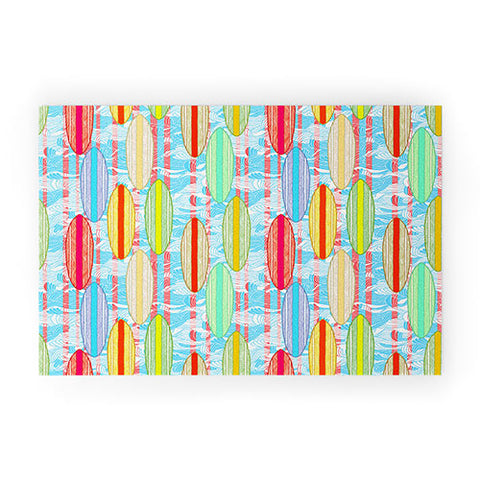 Ruby Door Surfer Stripe In Brights Welcome Mat
