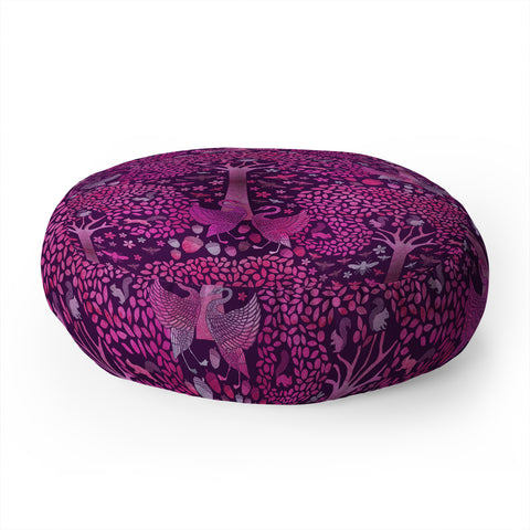 Ruby Door Swans and Squirrels Floor Pillow Round