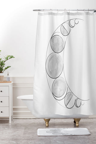 Runa Creative Co The Lunar Phases Shower Curtain And Mat