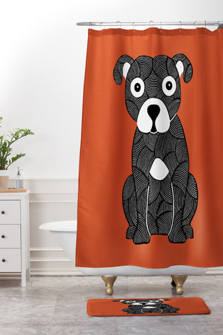 S Eifrid Boscoe Red Shower Curtain And Mat