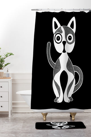 S Eifrid Jack Cat Black Shower Curtain And Mat