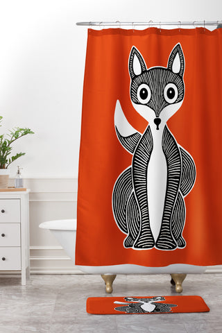 S Eifrid The Fox Red Shower Curtain And Mat