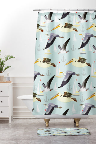 Sabine Reinhart At The Shore Shower Curtain And Mat