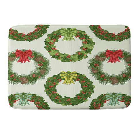 Sabine Reinhart Christmas Wreaths Memory Foam Bath Mat