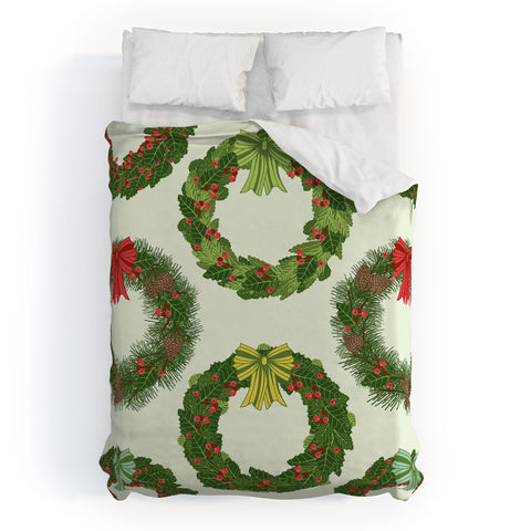 Sabine Reinhart Christmas Wreaths Duvet Cover